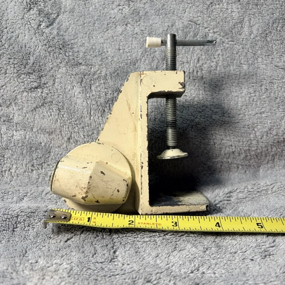 Vintage lamp table clamp in tan 1/2 Diameter Hole For The Lamp Stem